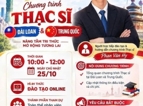 THẠC SĨ ĐÀI LOAN VÀ TRUNG QUỐC – THÔNG BÁO ĐÀO TẠO TUYỂN SINH VIỆT ÂU