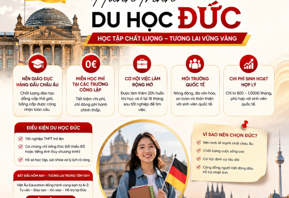 DU HỌC ĐỨC 2026: MIỄN HỌC PHÍ, ĐIỀU KIỆN VÀ CHI PHÍ MỚI NHẤT